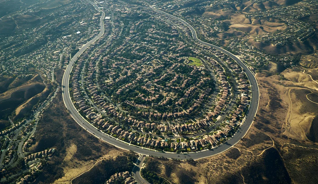 Residential street of family homes in Moraga, CA